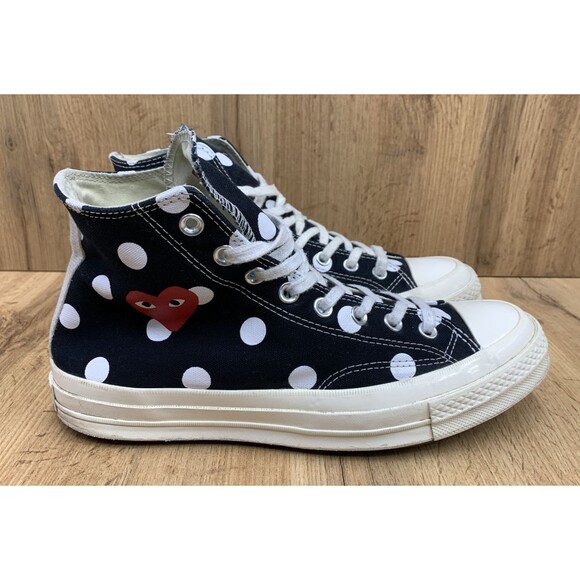 Converse Chuck 70 Hi Polka Dot Sneakers 157250C Comme des Garcons Play Size 9 - Picture 2 of 16
